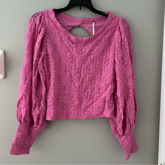 Free People Tops - Free People Preppy Long Puff Sleeve Top NWT Sz Med